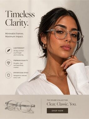 Clear Round Women's Eyeglasses – Transparent Frame